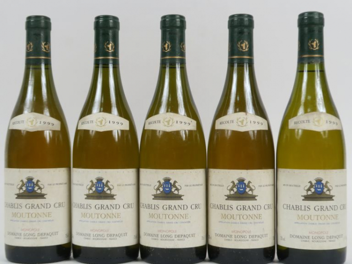 5 BOUTEILLES CHABLIS GC 'MOUTONNE' DOMAINE LONG DEPAQUIT ALBERT BICHOT