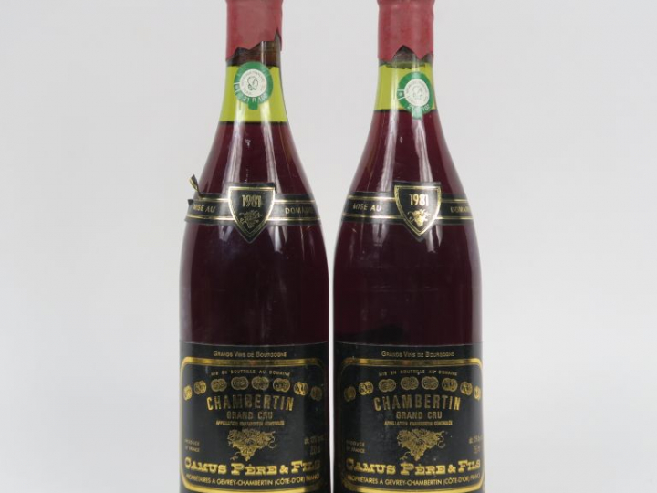 2 BOUTEILLES CHAMBERTIN GC CAMUS PÈRE   FILS - 1981