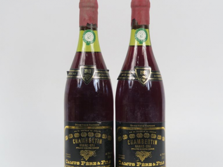 2 BOUTEILLES CHAMBERTIN GC CAMUS PÈRE   FILS - 1981