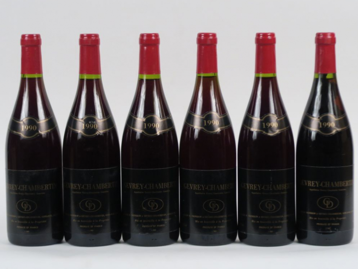 6 BOUTEILLES GEVREY CHAMBERTIN DANIEL GALLOIS - 1990
