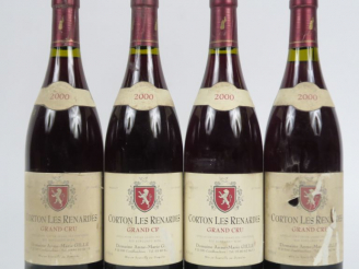Vente aux enchères 4 BOUTEILLES CORTON LES RENARDES GC DOMAINE ANNE MARIE GILLE - 2000 - 