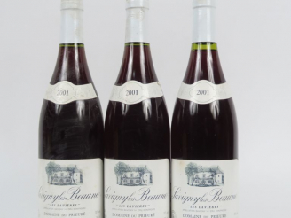 Vente aux enchères 3 BOUTEILLES SAVIGNY LES BEAUNE 1er CRU 'LES LAVIERES' DOMAINE DU PRIE