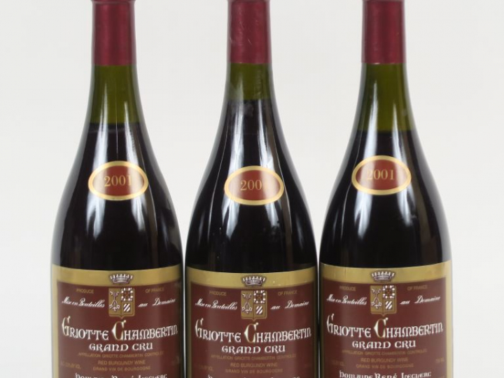 3 BOUTEILLES GRIOTTE CHAMBERTIN GC DOMAINE RENÉ LECLERC - 2001