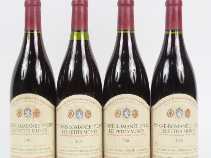 4 BOUTEILLES VOSNE ROMANÉE 1er CRU ' LES PETITS MONTS' DOMAINE ROBERT 