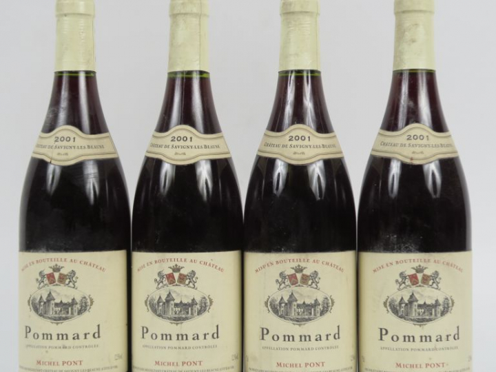 4 BOUTEILLES POMMARD CHÂTEAU DE SAVIGNY LES BEAUN MICHEL PONT - 2001