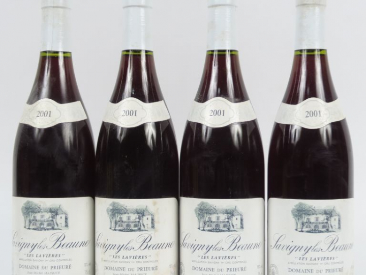 4 BOUTEILLES SAVIGNY LES BEAUNE 1er CRU 'LES LAVIERES' DOMAINE DU PRIE