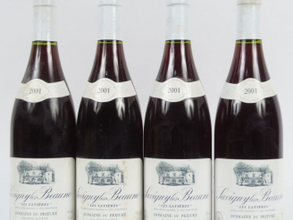 Vente aux enchères 4 BOUTEILLES SAVIGNY LES BEAUNE 1er CRU 'LES LAVIERES' DOMAINE DU PRIE