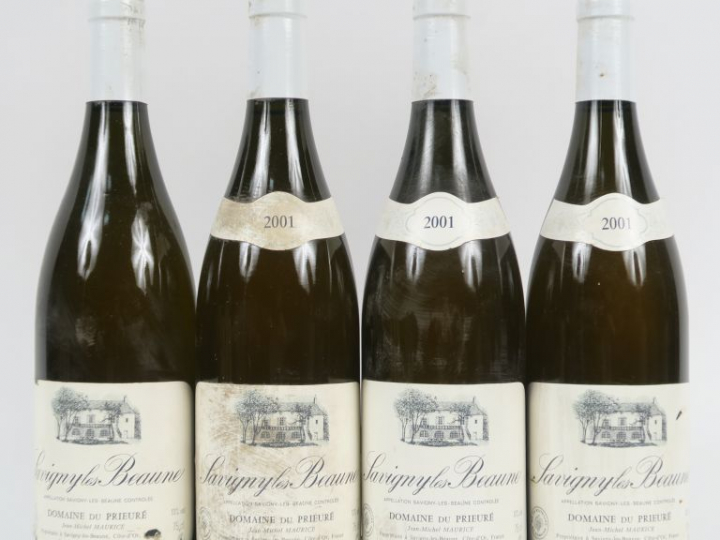 4 BOUTEILLES SAVIGNY LES BEAUNE DOMAINE DU PRIEURÉ - 2001 - 1 PRÉSUMÉE