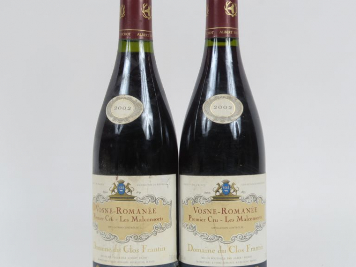 2 BOUTEILLES VOSNE ROMANÉE 1er CRU 'LES MALCONSORTS' DOMAINE DU CLOS F