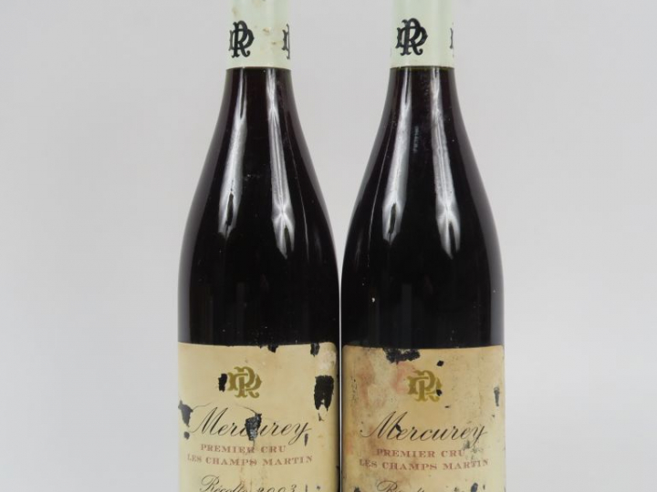 2 BOUTEILLES MERCUREY 1er CRU 'LES CHAMPS MARTIN' MARC ROUGEOT DUPIN -