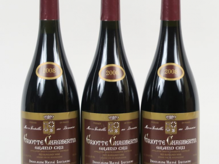 3 BOUTEILLES GRIOTTE CHAMBERTIN GC DOMAINE RENÉ LECLERC - 2008