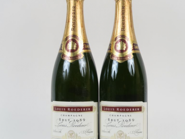 2 BOUTEILLES CHAMPAGNE LOUIS ROEDERER 'BRUT' - 1989 - COFFRET