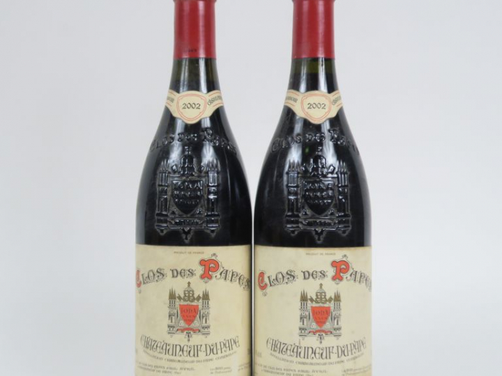 2 BOUTEILLES CHÂTEAUNEUF DU PAPE 'CLOS DES PAPES' PAUL AVRIL - 2002