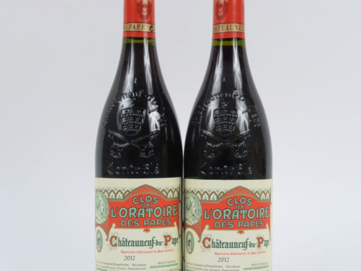 2 BOUTEILLES CHÂTEAUNEUF DU PAPE 'CLOS DE L'ORATOIRE DES PAPES' - 2012