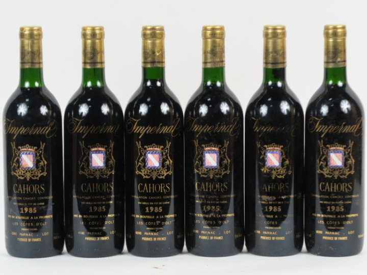 6 BOUTEILLES CAHORS IMPERNAL - 1985