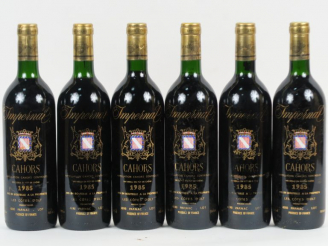 Vente aux enchères 6 BOUTEILLES CAHORS IMPERNAL - 1985