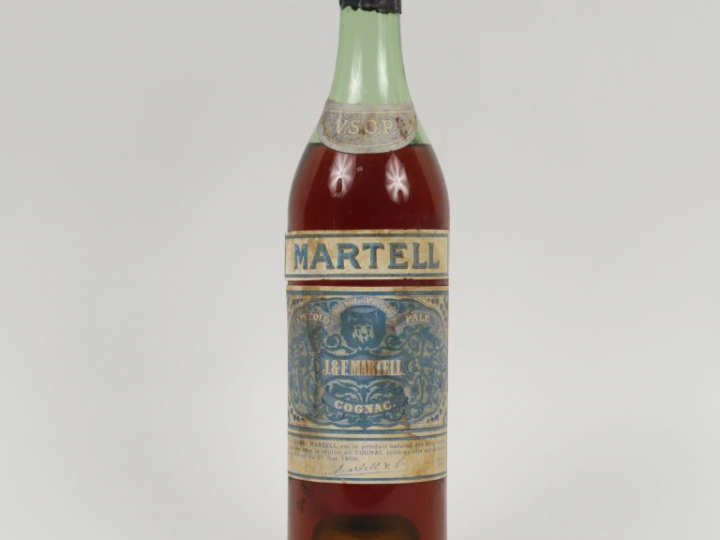 1 VIEILLE BOUTEILLE COGNAC MARTELL V.S.O.P. - CAPSULE ÉTAIN