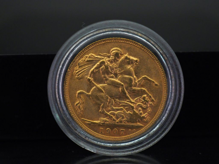 Souverain or, Edouard VII, 1907. FRAIS ACHETEURS 5% TTC.   