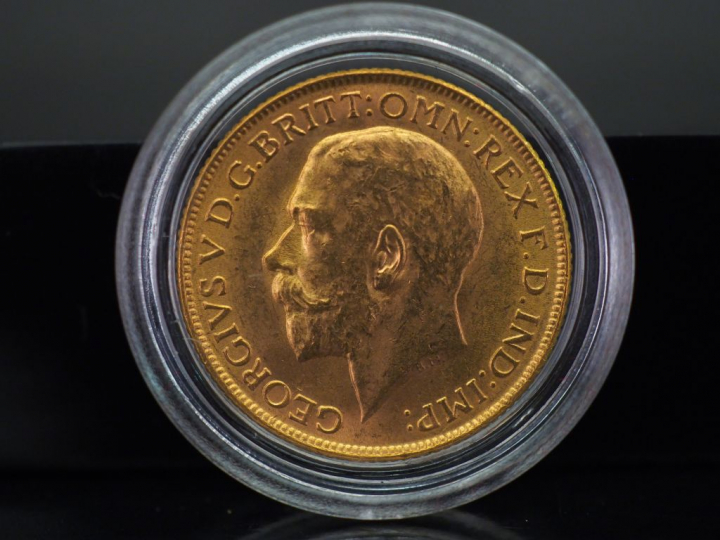 Souverain or, Georges V, 1918. FRAIS ACHETEURS 5% TTC.   