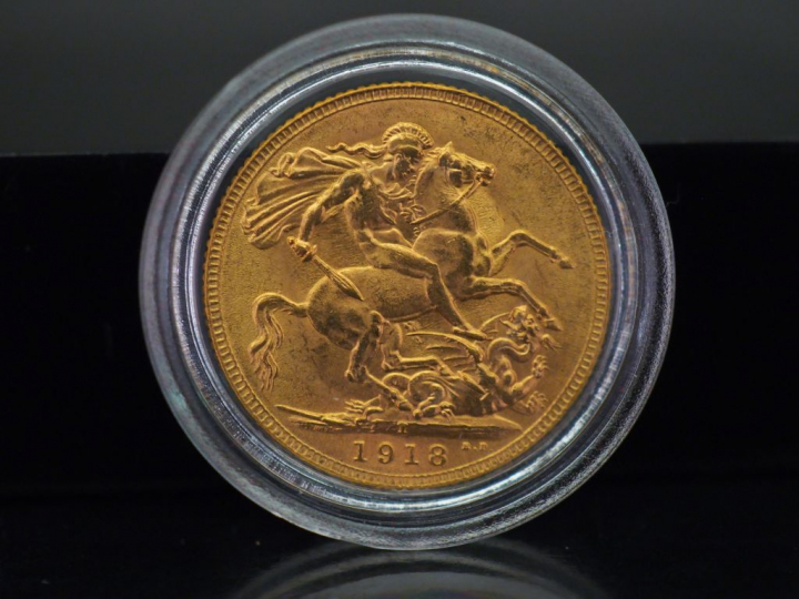 Souverain or, Georges V, 1918. FRAIS ACHETEURS 5% TTC.   