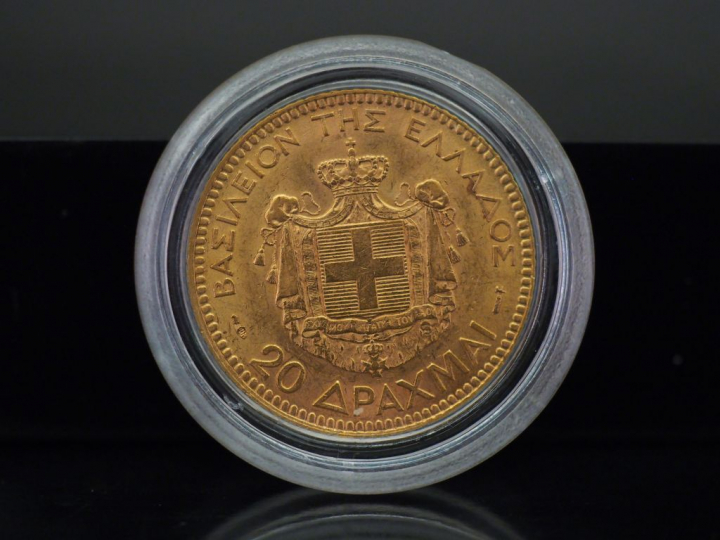 Pièce de 20 Drachmes or, 1884. FRAIS ACHETEURS 5% TTC.   
