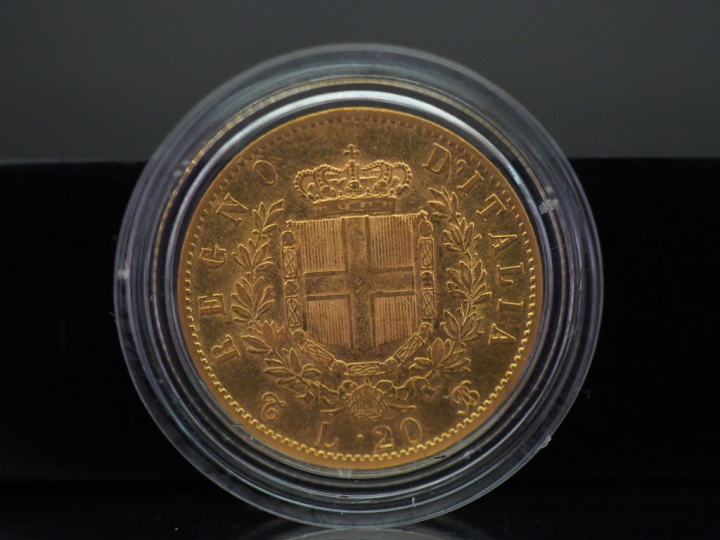 Pièce de 20 Lires or, Victor-Emmanuel II, 1863.  FRAIS ACHETEURS 5% TT