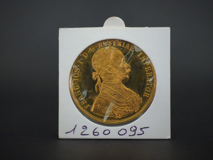 Pièce de 4 Ducats or, François-Joseph Ier, 1915. FRAIS ACHETEURS 5% TT