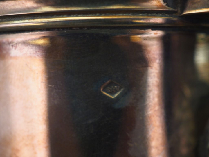 Service quatre pièces en argent, poinçon Minerve, à décor de rangs de 