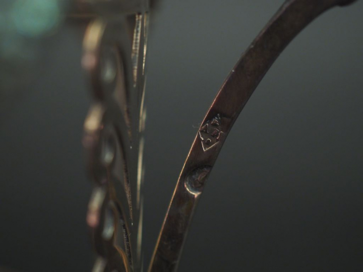 	Sucrier de style Empire en argent et cristal, poinçon au Coq, à décor