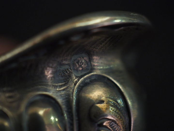 Paire de salerons de style Louis XV en argent, poinçon Minerve, à déco