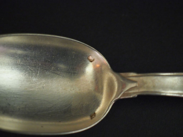 Couvert de naissance de style Art déco en argent, poinçon Minerve, à d