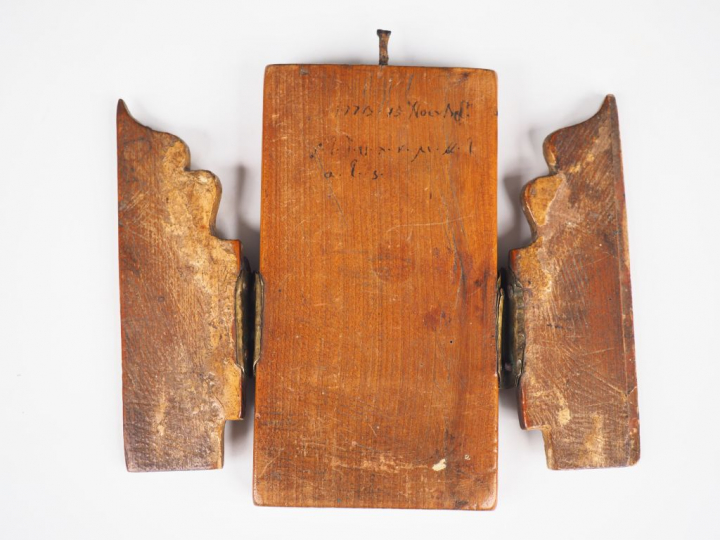 Tryptique de la Vierge du Signe couronnée. Grèce, XVIIIème.  Peinture 