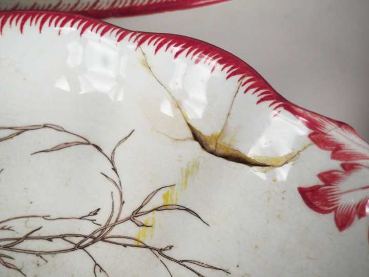 Partie de service de table en faience fine de Sarreguemines modèle "pa