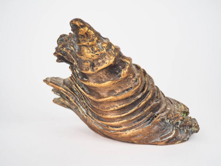 Presse papier en bronze en forme de coquillage.  H. 12 cm