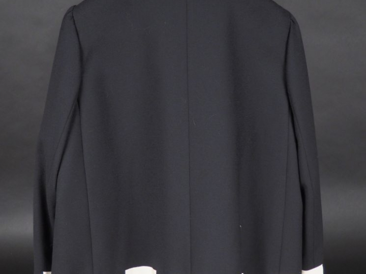 RED VALENTINO Veste noire à col, en polyester, laine et élasthane, à d