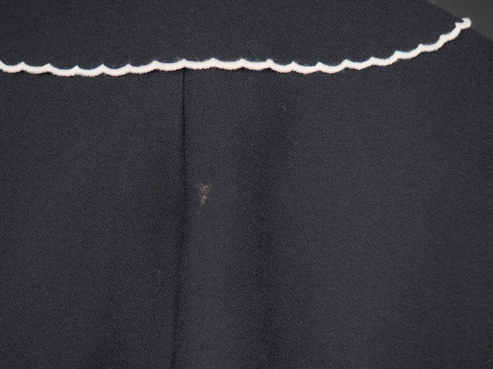 RED VALENTINO Veste noire à col, en polyester, laine et élasthane, à d