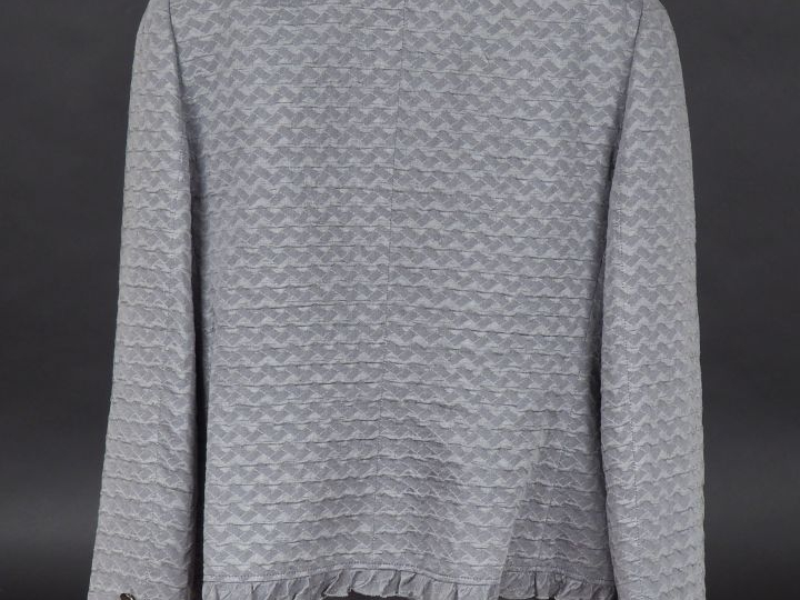 ARMANI Collezioni Veste courte en ramie, coton et soie, de couleur gri