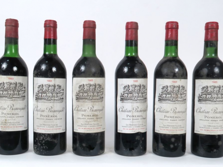 6 BOUTEILLES CHÂTEAU BEAUREGARD POMEROL - 1983 - 2 BG/3 LB