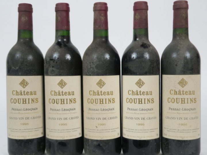 5 BOUTEILLES CHÂTEAU COUHINS PESSAC LEOGNAN - 1995 - 2 ELS