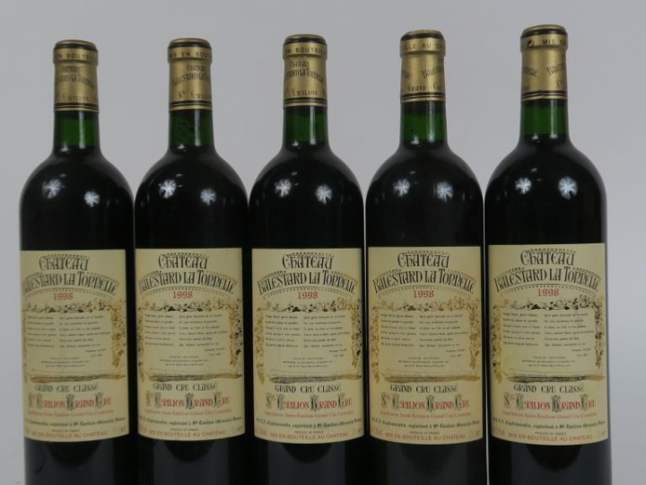 5 BOUTEILLES CHÂTEAU BALESTARD LA TONNELLE GCC ST EMILION - 1998