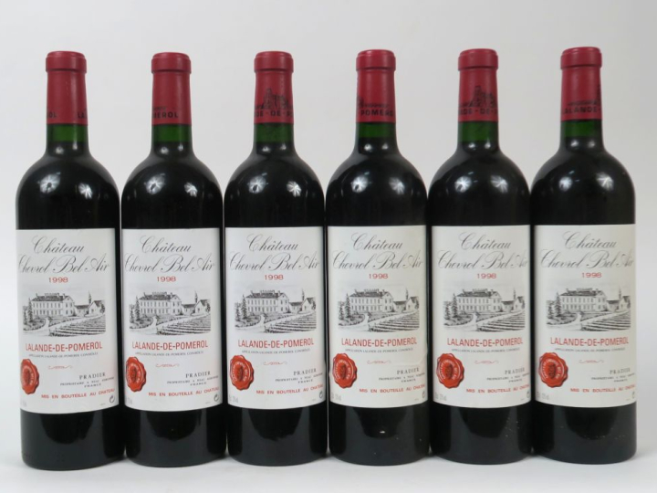 6 BOUTEILLES CHÂTEAU CHEVROL BEL AIR LALANDE DE POMEROL - 1998
