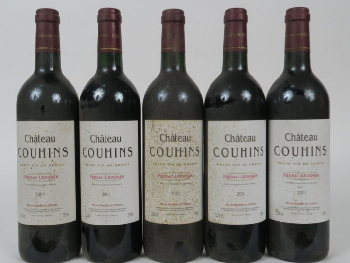 5 BOUTEILLES CHÂTEAU COUHINS PESSAC LEOGNAN - 2001 - 2 ELS
