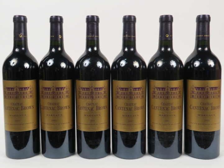 6 BOUTEILLES CHÂTEAU CANTENAC BROWN GCC MARGAUX - 2001 - CBO