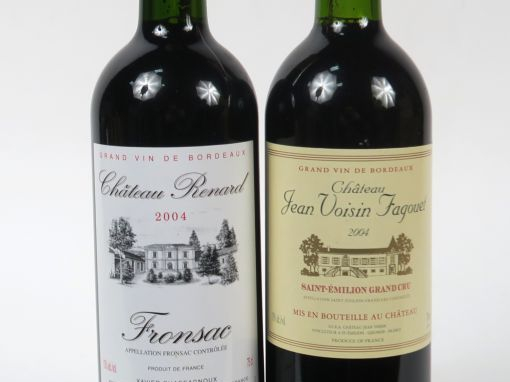2 BOUTEILLES DE 2004 : 1 BOUTEILLE JEAN VOISIN FAGOUET GC SAINT EMILIO