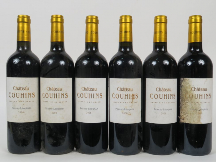 6 BOUTEILLES CHÂTEAU COUHINS PESSAC LEOGNAN - 2008 - 1 EA/1 ET