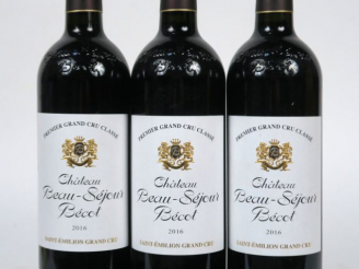 Vente aux enchères 3 BOUTEILLES BEAU SEJOUR BECOT 1er GCC ST EMILION - 2016