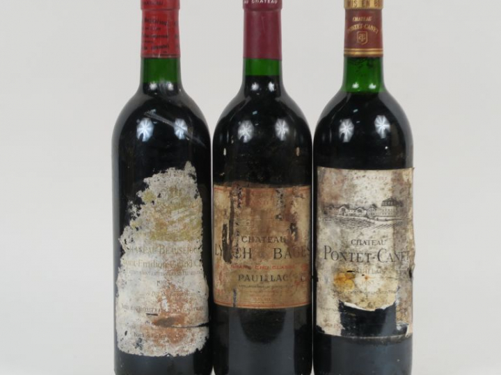 3 BOUTEILLES : 1 CHÂTEAU LYNCH BAGES GCC PAUILLAC ETA - 1 CHÂTEAU PONT