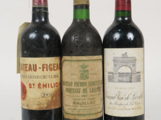 Vente aux enchères 3 BOUTEILLES : 1 CHÂTEAU FIGEAC 1er GCC ST EMILION 2004 EA - 1 CHÂTEAU