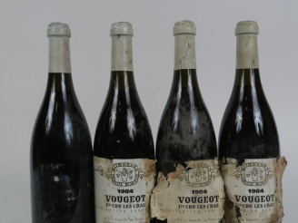 Vente aux enchères 4 BOUTEILLES VOUGEOT 1er CRU 'LES CRAS' MONGEARD MUGNERET - 1984 - 2,5