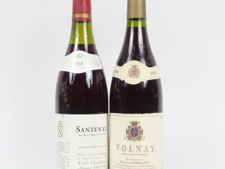 2 BOUTEILLES : 1 VOLNAY FRANCOIS GERBEAULT 2000 - 1 SANTENAY EMILE CHA